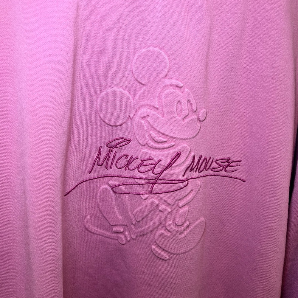 Disney Mickey Mouse Pink Crewneck Pullover Sweatshirt Womens XL - Picture 2 of 5